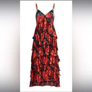 Cinq a Sept Daydream Joey Tiered Dress - Floral Ankle Length